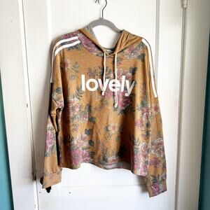 Gemstone LOVELY Spellout Cropped Athleisurewear Long Sleeve Hooded Sweatshirt 3X